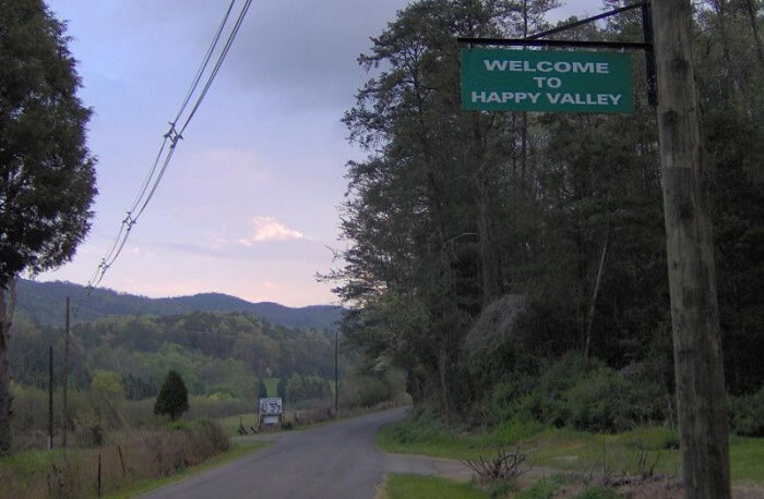 Happy Valley welcome sign