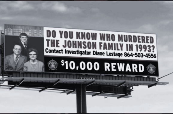 Johnson Family Murders billboard