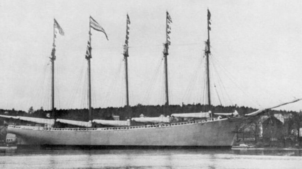 The Carroll A. Deering from the side